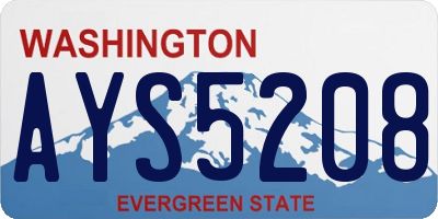 WA license plate AYS5208