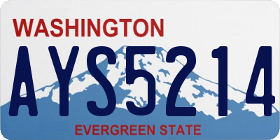 WA license plate AYS5214