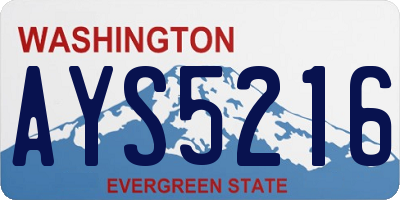 WA license plate AYS5216