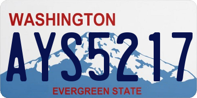 WA license plate AYS5217