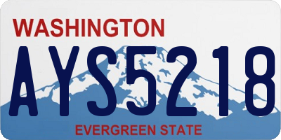 WA license plate AYS5218