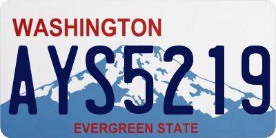 WA license plate AYS5219