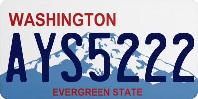 WA license plate AYS5222