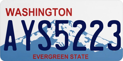 WA license plate AYS5223