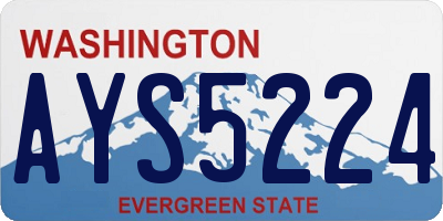 WA license plate AYS5224