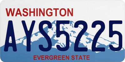 WA license plate AYS5225