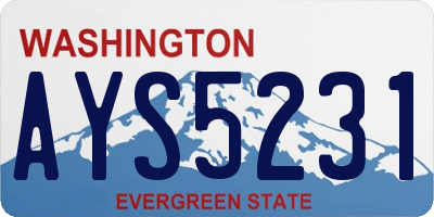WA license plate AYS5231
