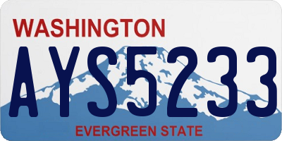 WA license plate AYS5233