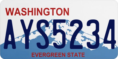 WA license plate AYS5234