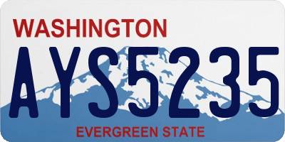 WA license plate AYS5235