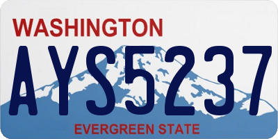 WA license plate AYS5237