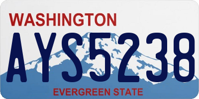 WA license plate AYS5238