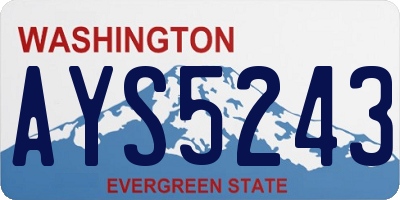 WA license plate AYS5243