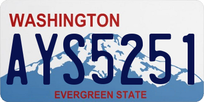 WA license plate AYS5251