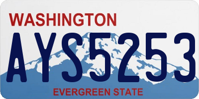 WA license plate AYS5253