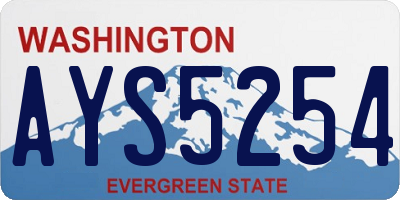 WA license plate AYS5254