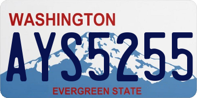 WA license plate AYS5255