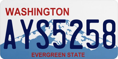 WA license plate AYS5258