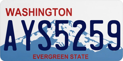 WA license plate AYS5259