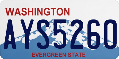 WA license plate AYS5260