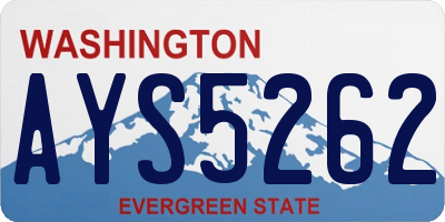 WA license plate AYS5262