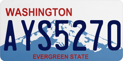 WA license plate AYS5270