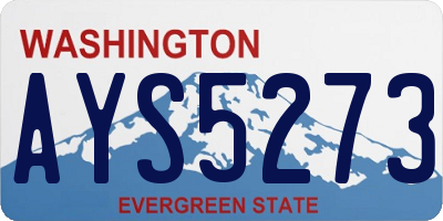 WA license plate AYS5273