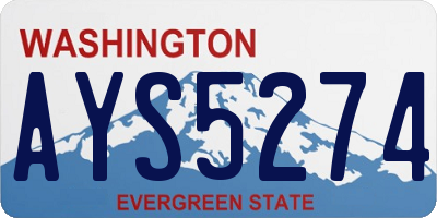 WA license plate AYS5274