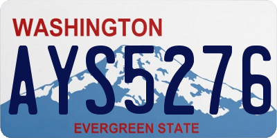 WA license plate AYS5276