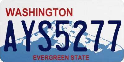 WA license plate AYS5277