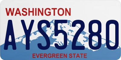 WA license plate AYS5280