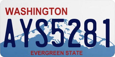 WA license plate AYS5281