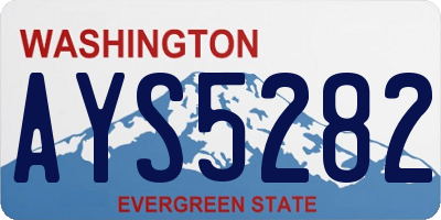 WA license plate AYS5282