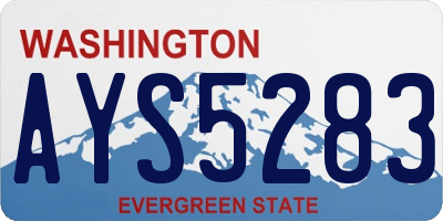 WA license plate AYS5283