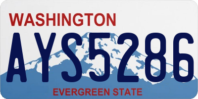 WA license plate AYS5286