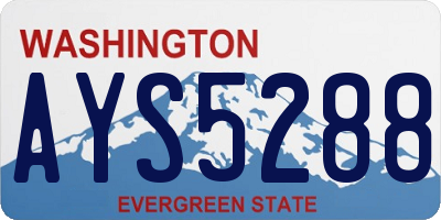 WA license plate AYS5288