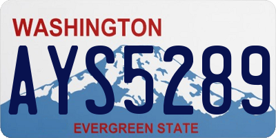 WA license plate AYS5289