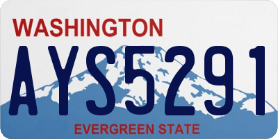 WA license plate AYS5291