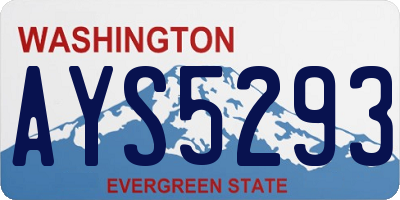 WA license plate AYS5293