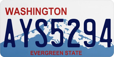 WA license plate AYS5294