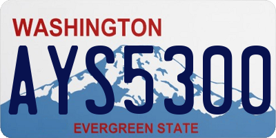 WA license plate AYS5300