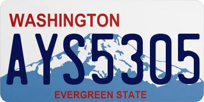 WA license plate AYS5305