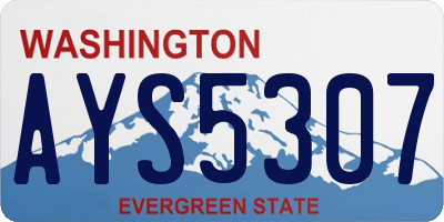 WA license plate AYS5307