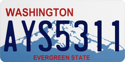 WA license plate AYS5311