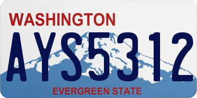 WA license plate AYS5312