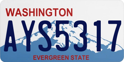 WA license plate AYS5317