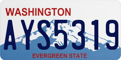WA license plate AYS5319