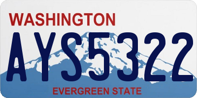 WA license plate AYS5322
