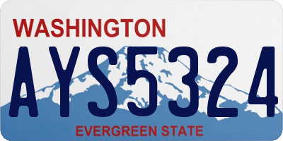 WA license plate AYS5324