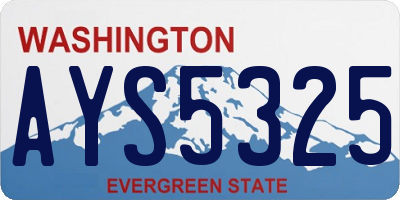 WA license plate AYS5325